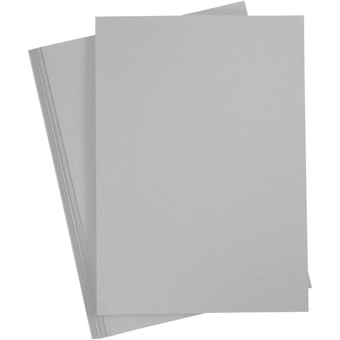 Karton, A4, ark 210x297 mm, 180 g, grå, 20 ark/ 1 pk.
