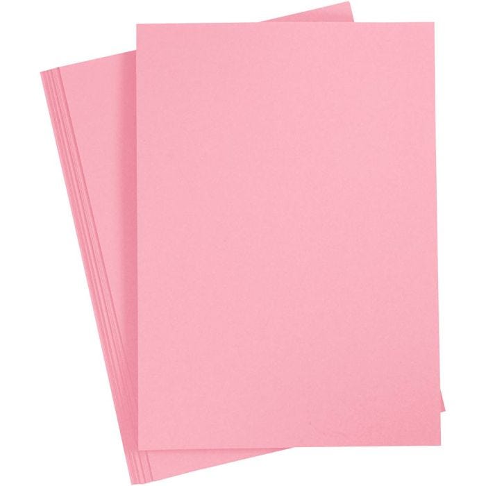 Karton, A4, ark 210x297 mm, 210 g, mørk rosa, 10 ark/ 1 pk.