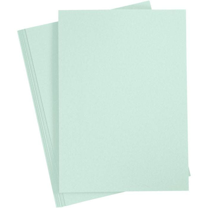 Karton, A4, ark 210x297 mm, 210 g, pastelgrøn, 10 ark/ 1 pk.