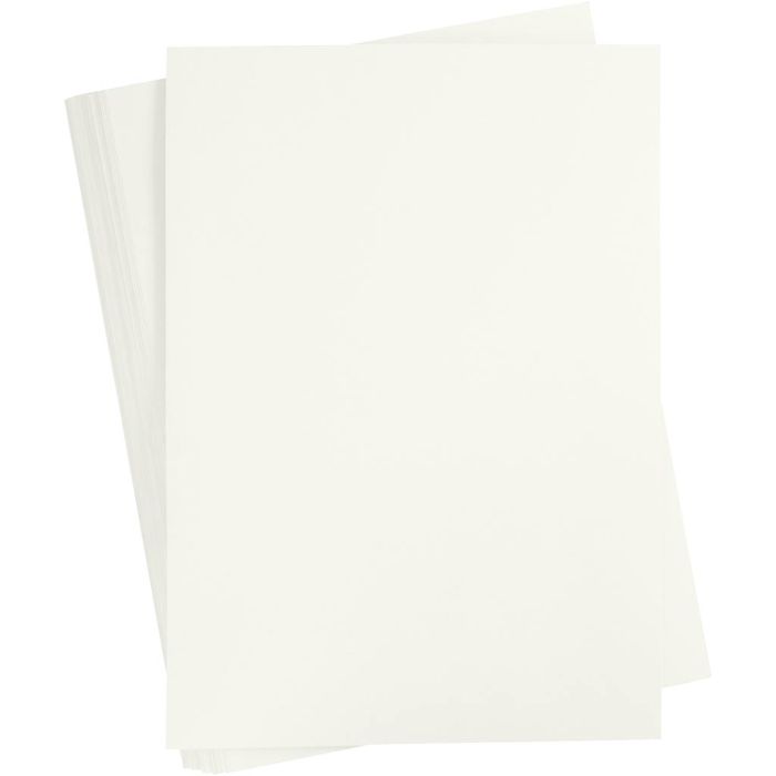 Karton, A2, ark 420x594 mm, 180 g, råhvid, 100 ark/ 1 pk.