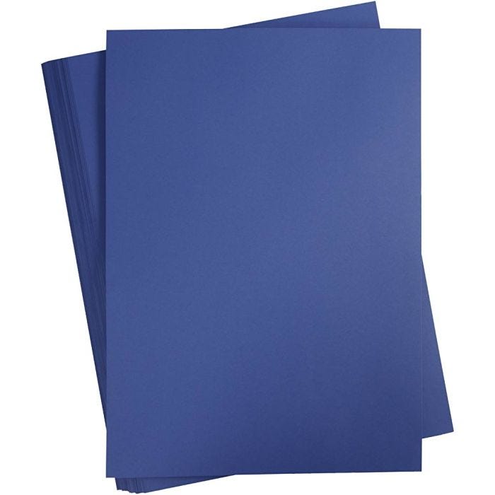 Karton, A2, ark 420x594 mm, 180 g, mørk blå, 100 ark/ 1 pk.