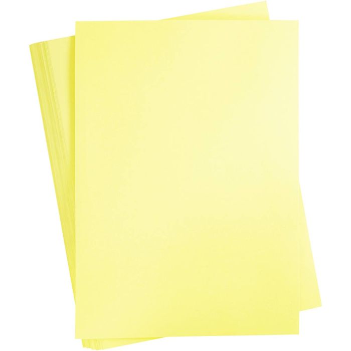 Karton, A2, ark 420x594 mm, 180 g, lys gul, 100 ark/ 1 pk.