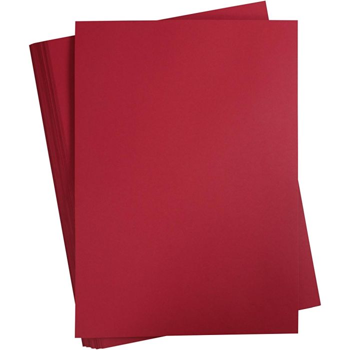 Karton, A2, ark 420x594 mm, 180 g, julerød, 100 ark/ 1 pk.