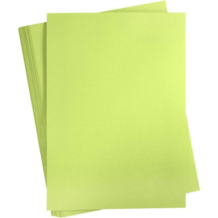 Karton, A2, ark 420x594 mm, 180 g, lys grøn, 100 ark/ 1 pk.