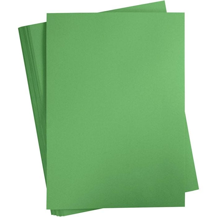 Karton, A2, ark 420x594 mm, 180 g, græsgrøn, 100 ark/ 1 pk.