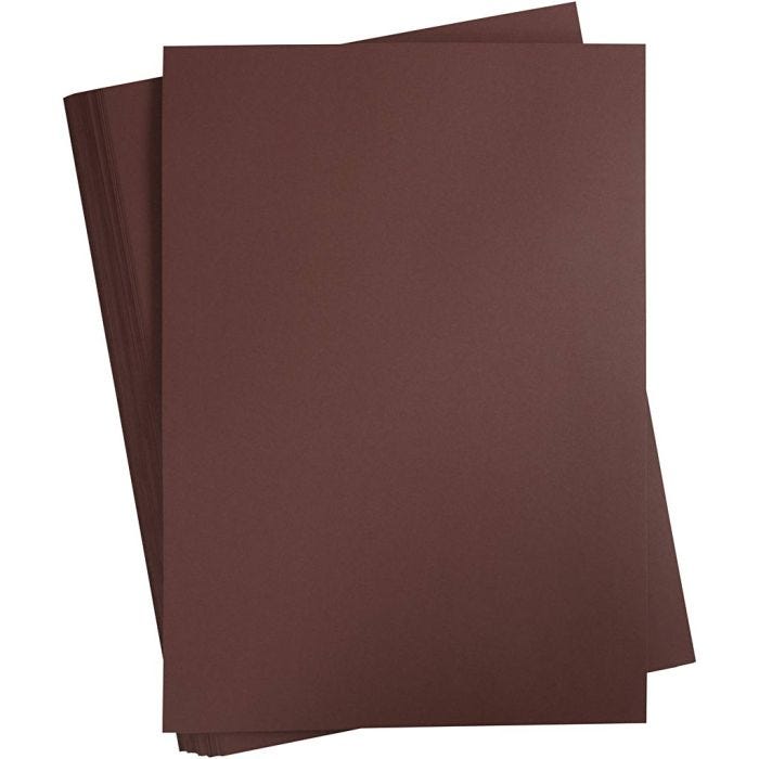 Karton, A2, ark 420x594 mm, 180 g, mørk brun, 100 ark/ 1 pk.
