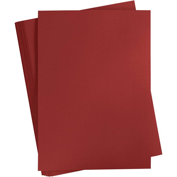 Karton, A2, ark 420x594 mm, 180 g, mørk rød, 100 ark/ 1 pk.