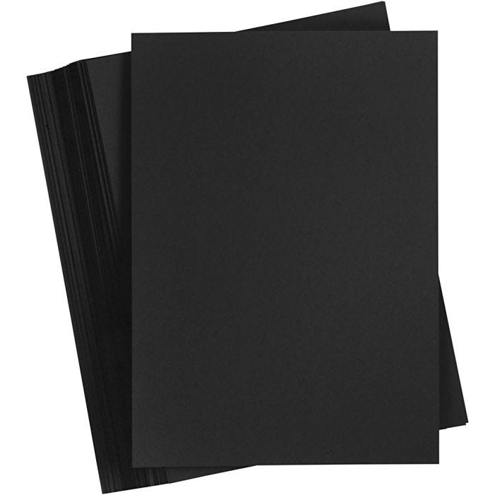 Karton, A3, ark 297x420 mm, 180 g, sort, 100 ark/ 1 pk.