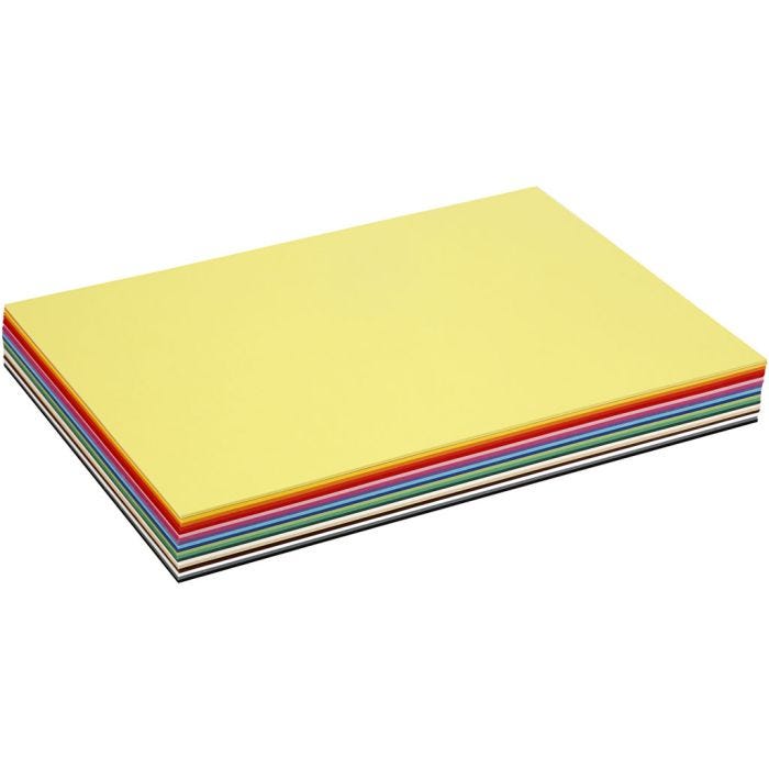 Creativ Karton, A3, ark 297x420 mm, 180 g, ass. farver, 300 ass. ark/ 1 pk.