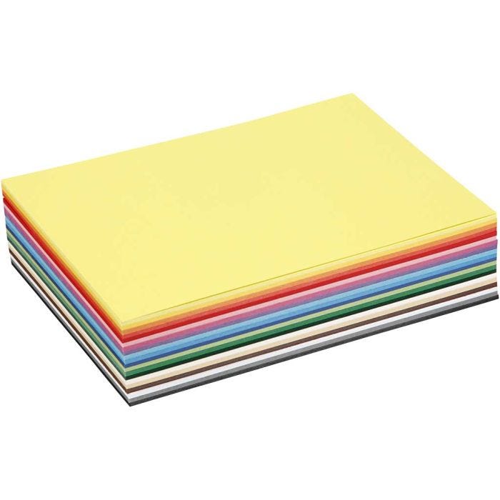 Creativ Karton, A5, ark 148x210 mm, 180 g, ass. farver, 60 ass. ark/ 1 pk.
