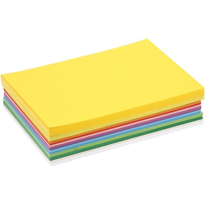 Forårskarton, A5, ark 148x210 mm, 180 g, ass. farver, 300 ass. ark/ 1 pk.