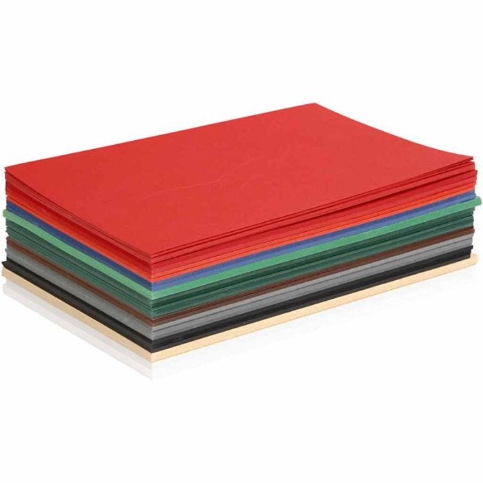 Julekarton, A5, ark 148x210 mm, 180 g, ass. farver, 300 ass. ark/ 1 pk.