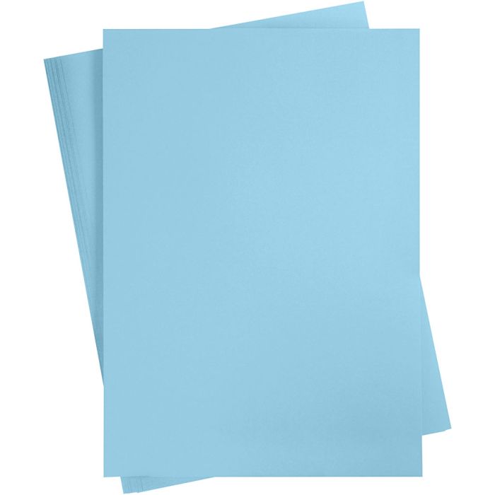 Karton, A2, ark 420x594 mm, 180 g, lys blå, 10 ark/ 1 pk.