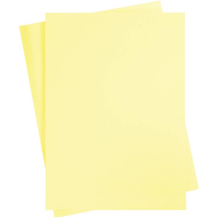 Karton, A2, ark 420x594 mm, 180 g, lys gul, 10 ark/ 1 pk.