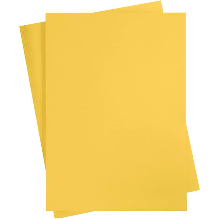 Karton, A2, ark 420x594 mm, 180 g, solgul, 10 ark/ 1 pk.
