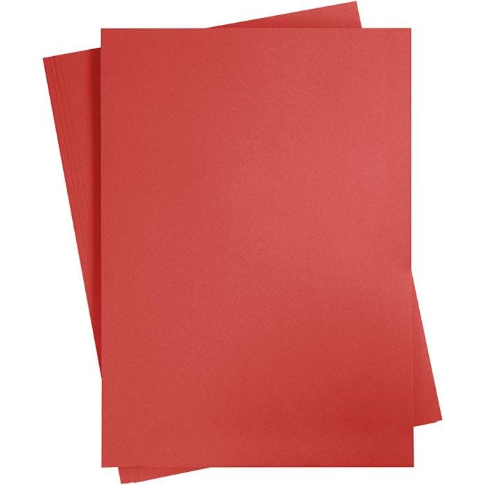 Karton, A2, ark 420x594 mm, 180 g, rød, 10 ark/ 1 pk.