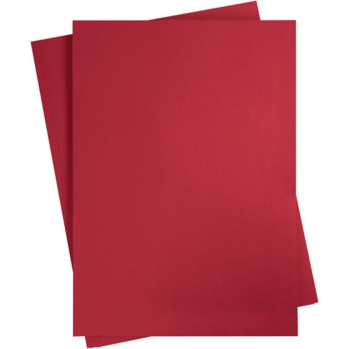 Karton, A2, ark 420x594 mm, 180 g, julerød, 10 ark/ 1 pk.