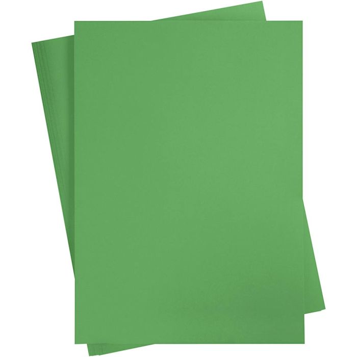 Karton, A2, ark 420x594 mm, 180 g, græsgrøn, 10 ark/ 1 pk.