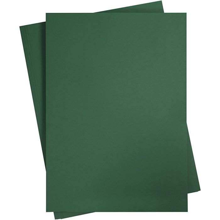 Karton, A2, ark 420x594 mm, 180 g, mørk grøn, 10 ark/ 1 pk.