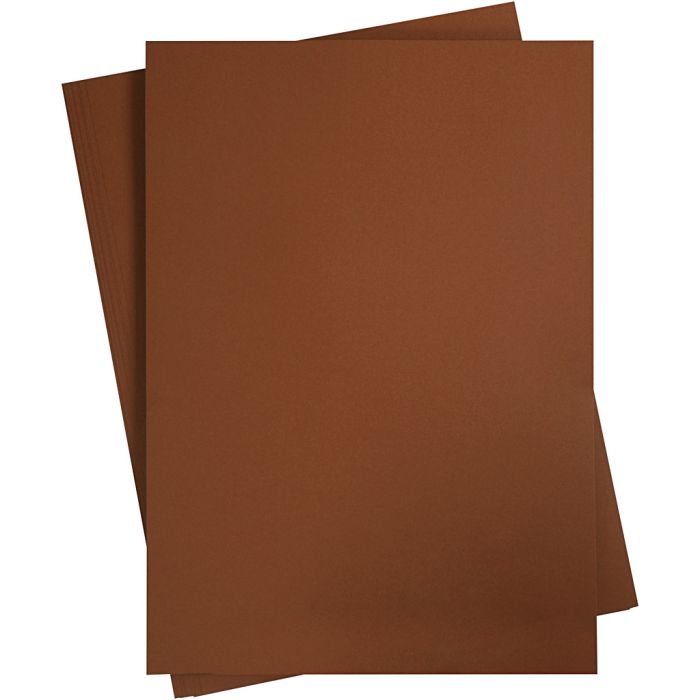 Karton, A2, ark 420x594 mm, 180 g, mørk brun, 10 ark/ 1 pk.