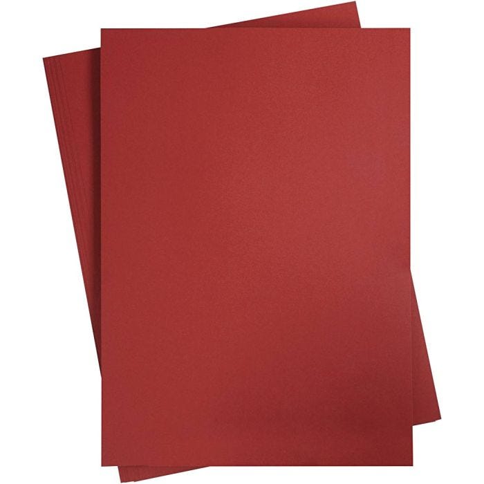 Karton, A2, ark 420x594 mm, 180 g, mørk rød, 10 ark/ 1 pk.