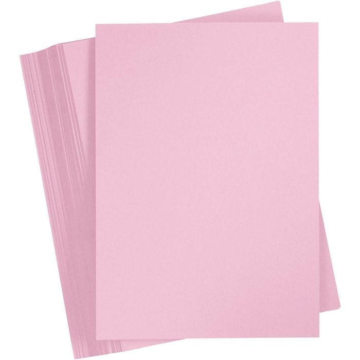 Karton, A5, 180 g, lys pink, 100 ark/ 1 pk.
