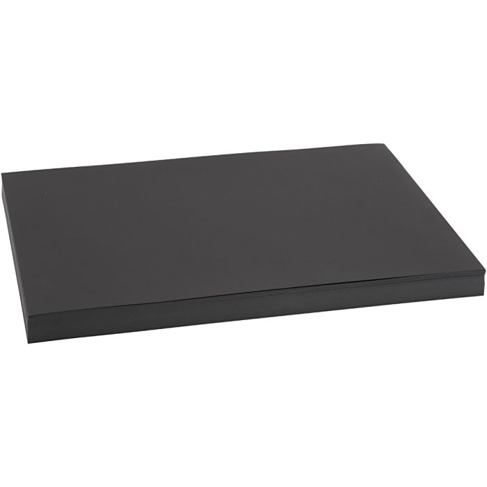 Karton, A3, ark 297x420 mm, 200 g, sort, 100 ark/ 1 pk.