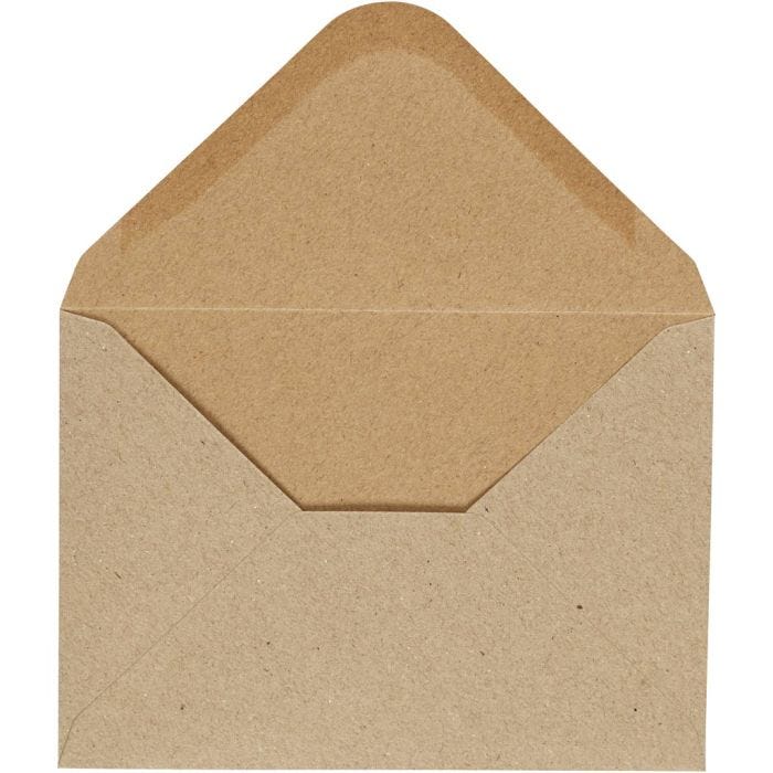 Kuvert, kuvert str. 11,5x16 cm, 110 g, natur, 10 stk./ 1 pk.