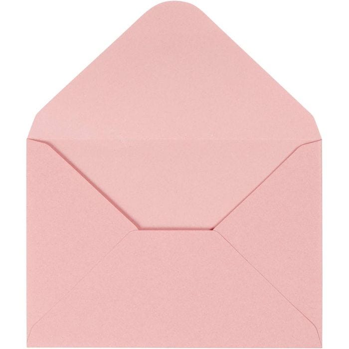 Kuvert, kuvert str. 11,5x16 cm, 110 g, lyserød, 10 stk./ 1 pk.