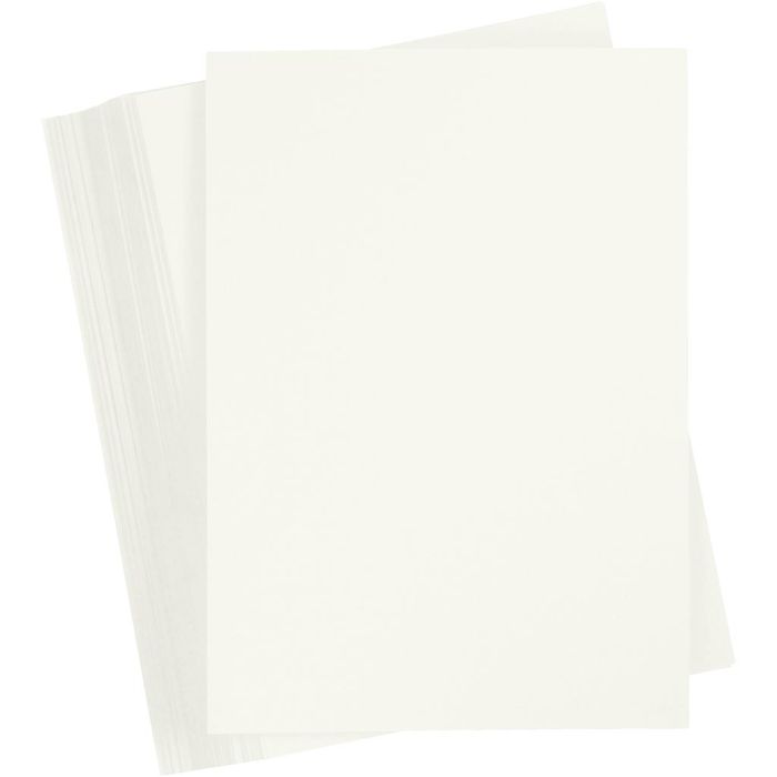 Karton, A4, ark 210x297 mm, 180 g, råhvid, 100 ark/ 1 pk.