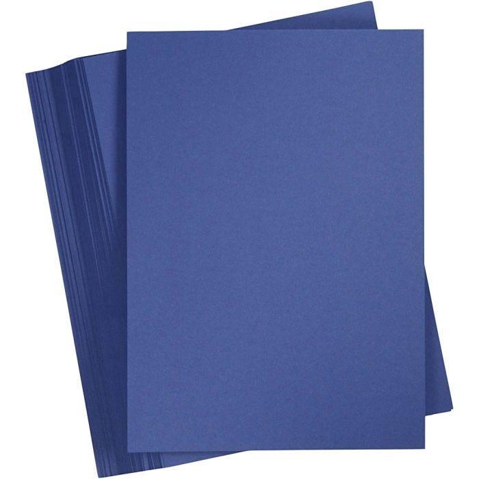Karton, A4, ark 210x297 mm, 180 g, mørk blå, 100 ark/ 1 pk.