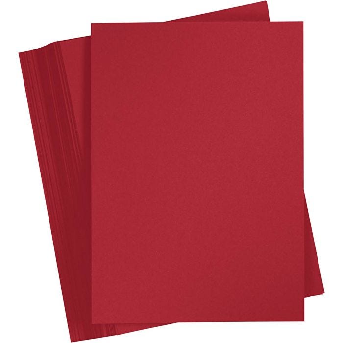 Karton, A4, ark 210x297 mm, 180 g, julerød, 100 ark/ 1 pk.