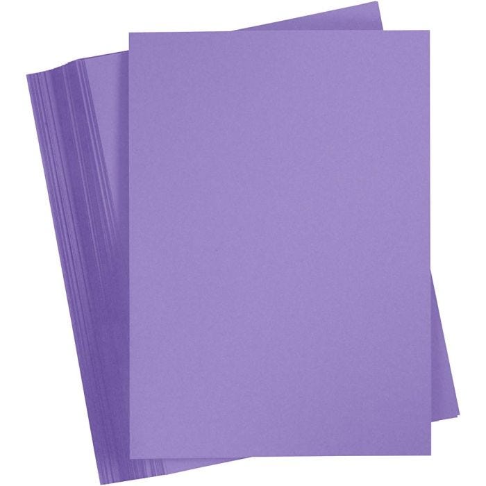 Karton, A4, ark 210x297 mm, 180 g, lilla, 100 ark/ 1 pk.