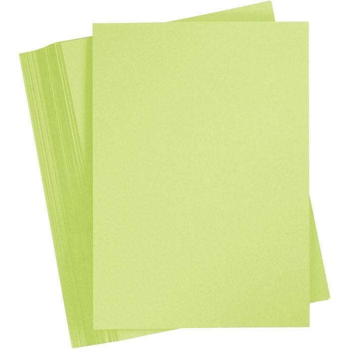 Karton, A4, ark 210x297 mm, 180 g, lys grøn, 100 ark/ 1 pk.