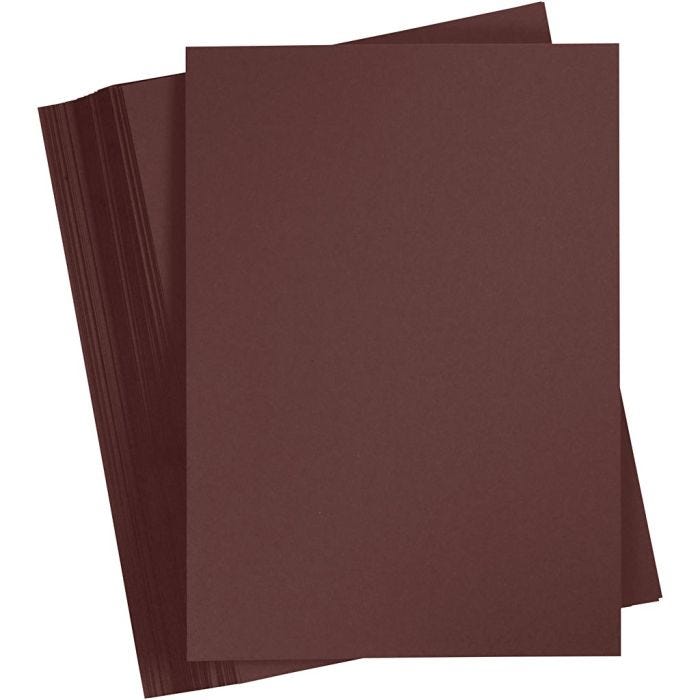 Karton, A4, ark 210x297 mm, 180 g, mørk brun, 100 ark/ 1 pk.