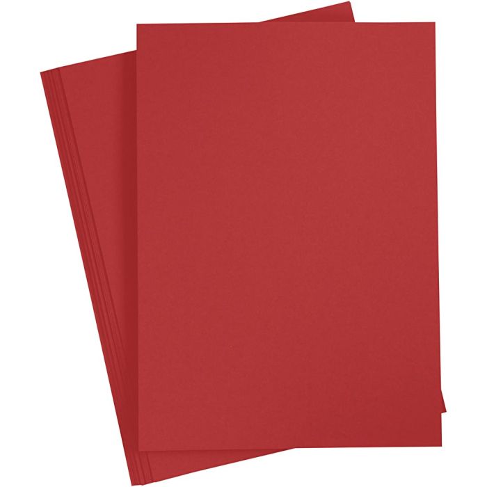 Papir, A4, ark 210x297 mm, 80 g, rød, 20 stk./ 1 pk.