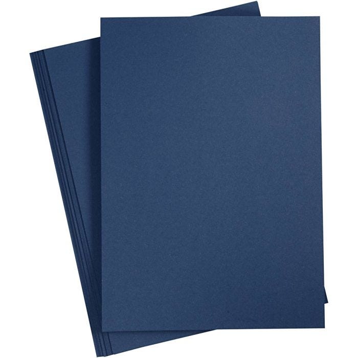 Karton, A4, ark 210x297 mm, 220 g, blå, 10 stk./ 1 pk.