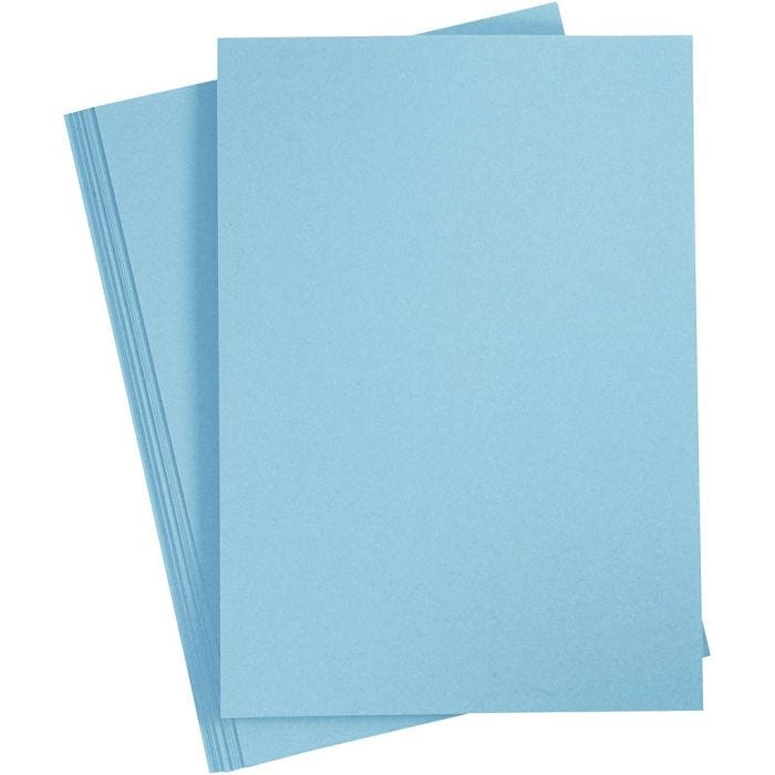 Karton, A4, ark 210x297 mm, 220 g, lyseblå, 10 stk./ 1 pk.