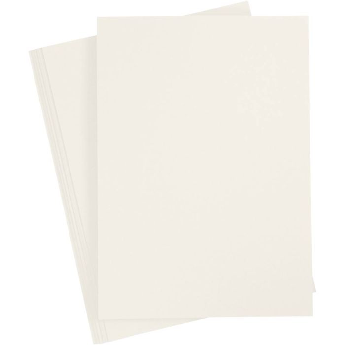 Karton, A4, ark 210x297 mm, 220 g, råhvid, 10stk./ 1 pk.