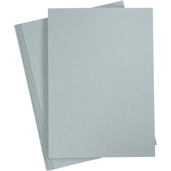 Karton, A4, ark 210x297 mm, 220 g, grå, 10 stk./ 1 pk.