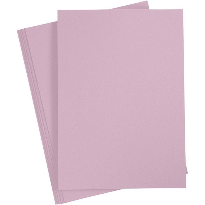 Karton, A4, ark 210x297 mm, 220 g, lys lilla, 10 stk./ 1 pk.