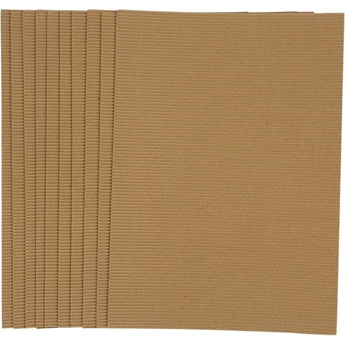 Bølgekarton, ark 25x35 cm, 120 g, 10 ark/ 1 pk.