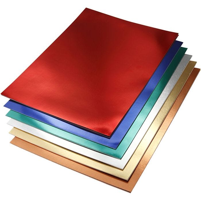 Metalkarton, A4, ark 210x297 mm, 280 g, ass. farver, 30ass. ark/ 1 pk.