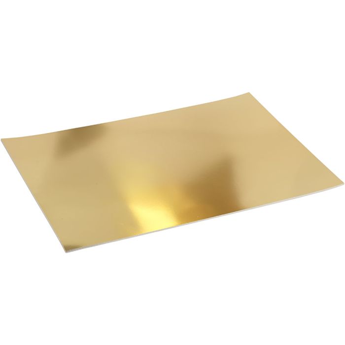 Metalkarton, A2, ark 420x594 mm, 280 g, guld, 10ark/ 1 pk.