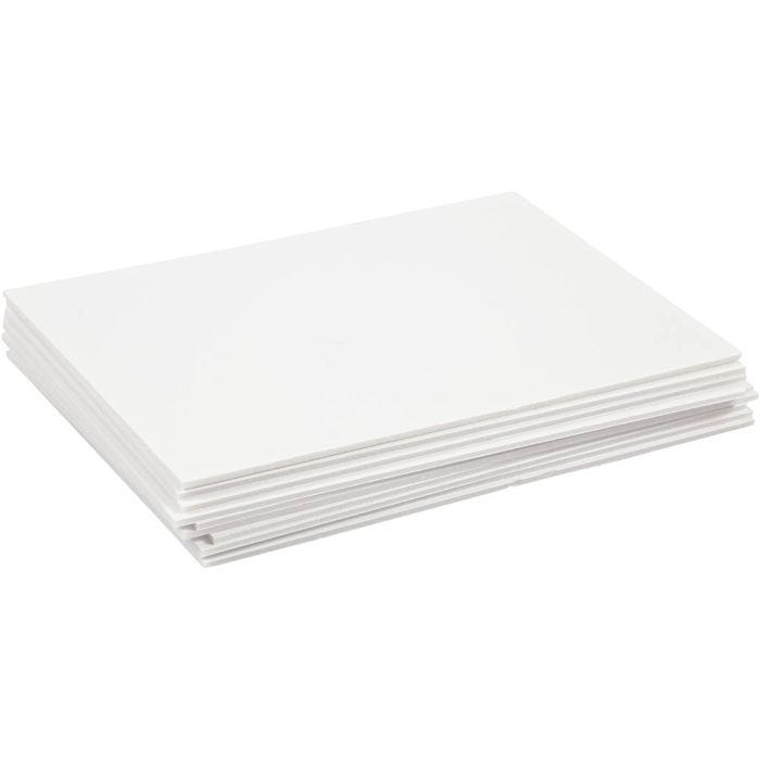Skumkarton, A4, ark 210x297 mm, tykkelse 3 mm, hvid, 10 ark/ 1 pk.