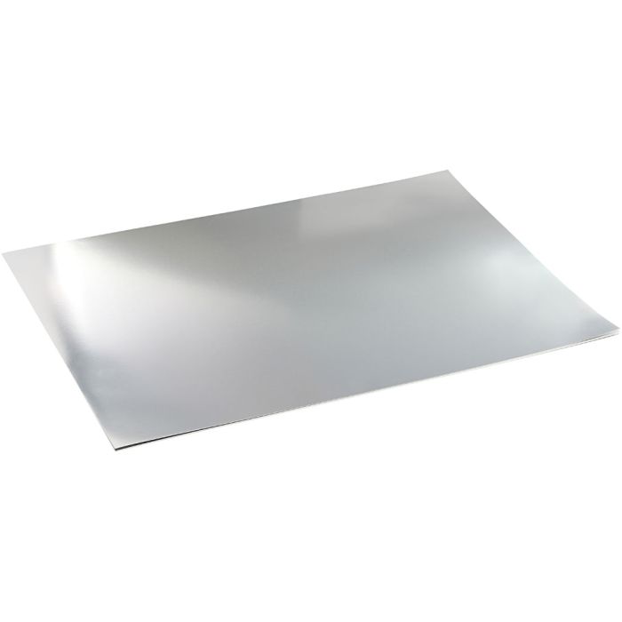 Metalkarton, A2, ark 420x594 mm, 280 g, sølv, 10 ark/ 1 pk.