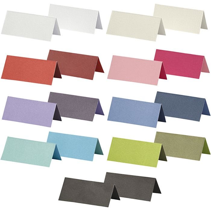 Bordkort, str. 9x4 cm, Indhold kan variere, 250 g, ass. farver, 30 pk./ 1 pk.
