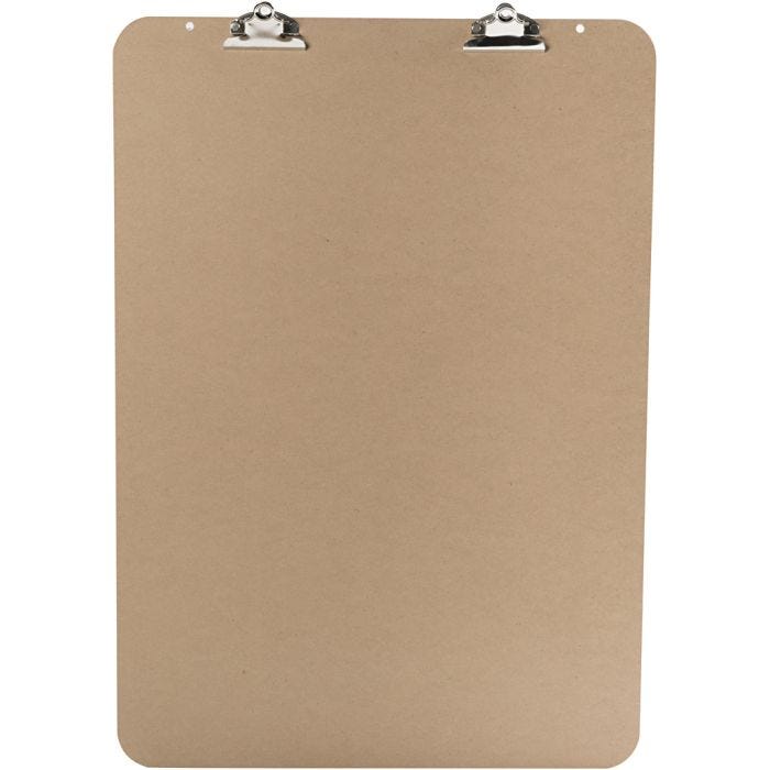 Clipboard til staffeli, str. 52x74 cm, tykkelse 5 mm, sølv, 1 stk.