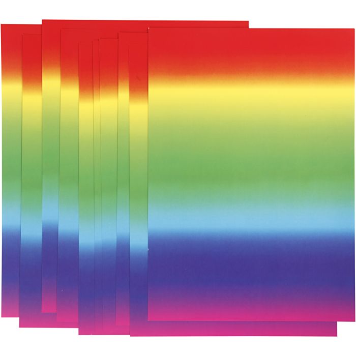 Regnbuekarton, A4, ark 210x297 mm, 180 g, 10 ark/ 1 pk.
