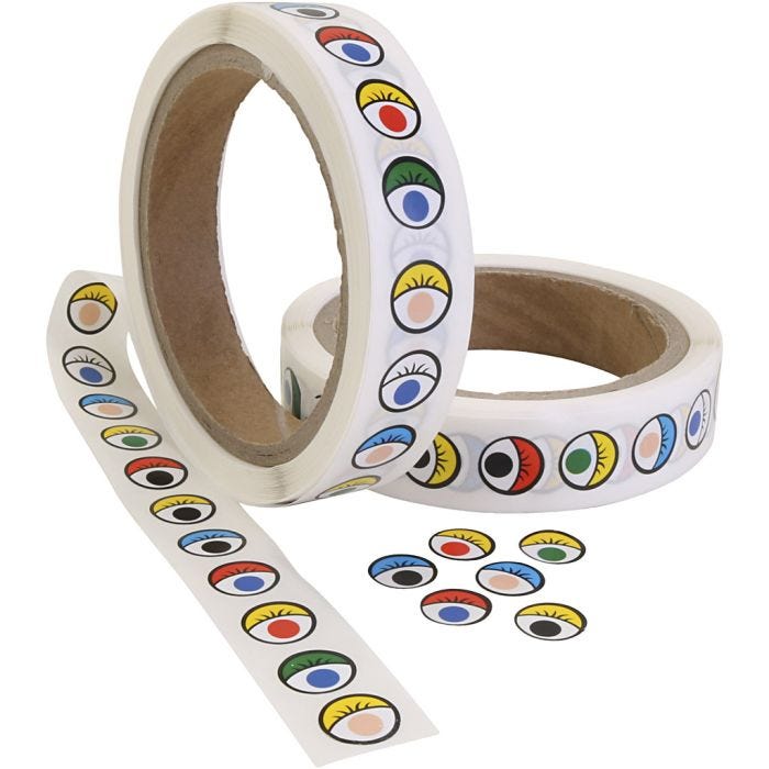 Klistermærkeøjne, diam. 13 mm, ass. farver, 2000 stk./ 1 pk.